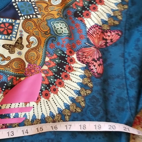 FARM RIO × ADIDAS Collab BLUE Butterflies FEATHERS Leggings P/O Sweatshirt SET S - Picture 14 of 16